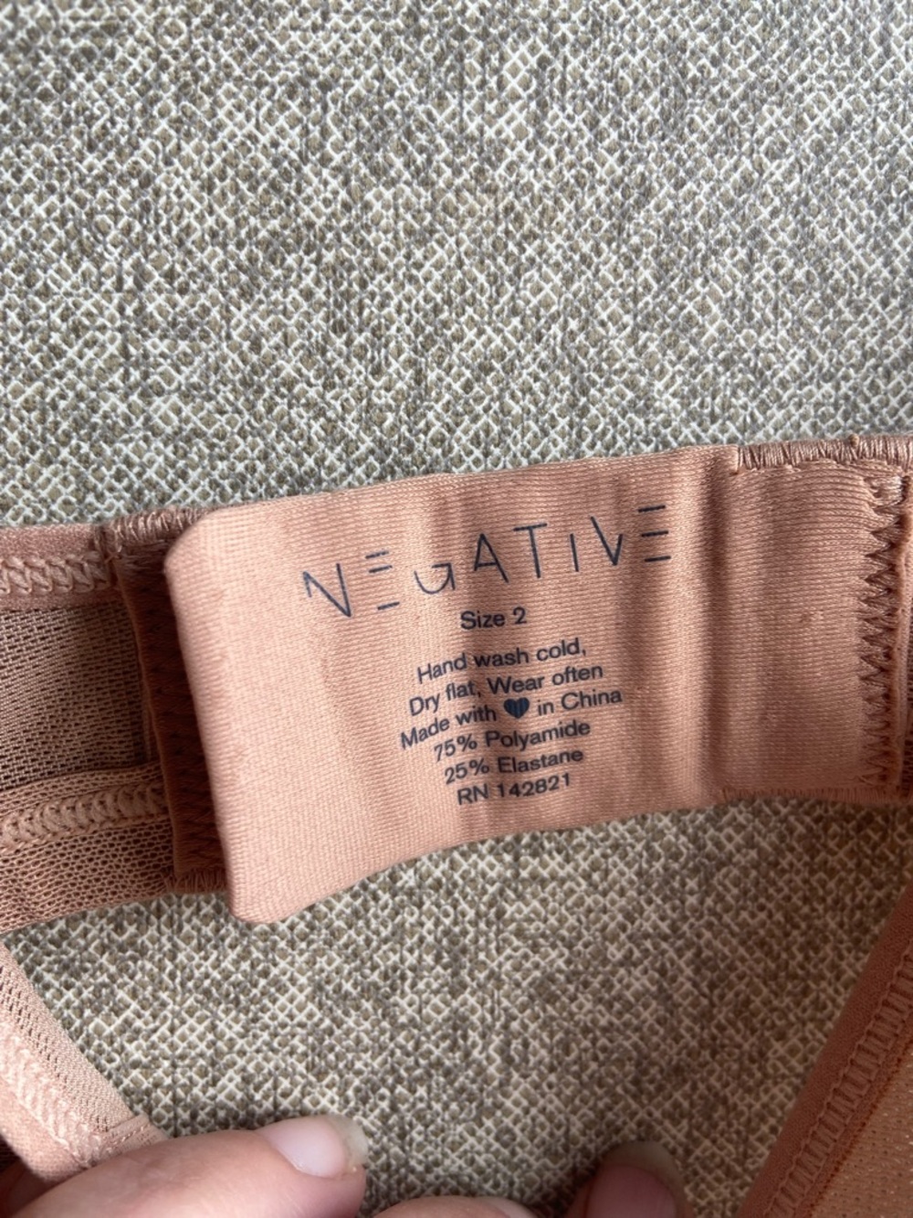 Negative underwear Sieve cut out bra nude size 2 - Picture 4 of 6